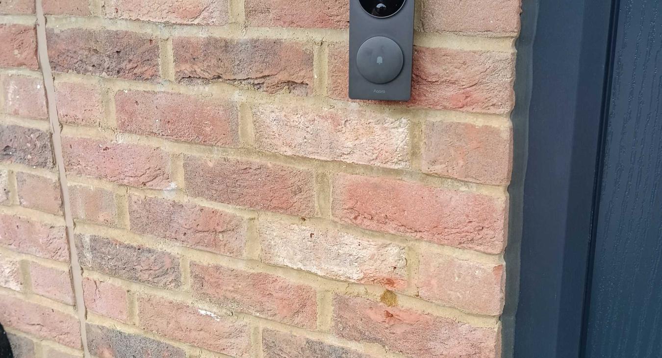 A hardwired Apple home video doorbell we installed for a customer with Apple Homekit in Cliffe Woods, Rochester