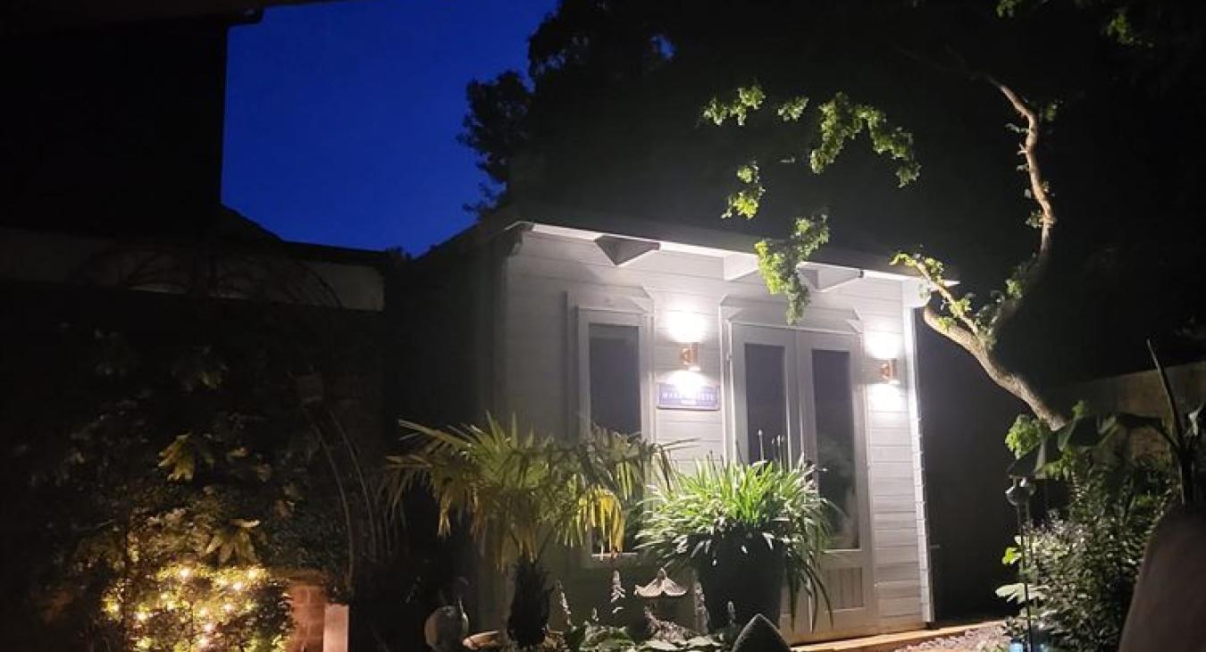 Summerhouse outside lights installed in Maidstone, Kent